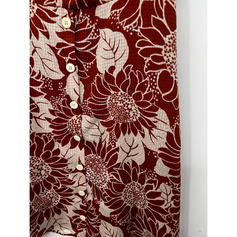 Madewell‎ Womens Silk Tie Front Mini Dress Sunflower Season Multicolor Size 0 - Picture 5 of 9